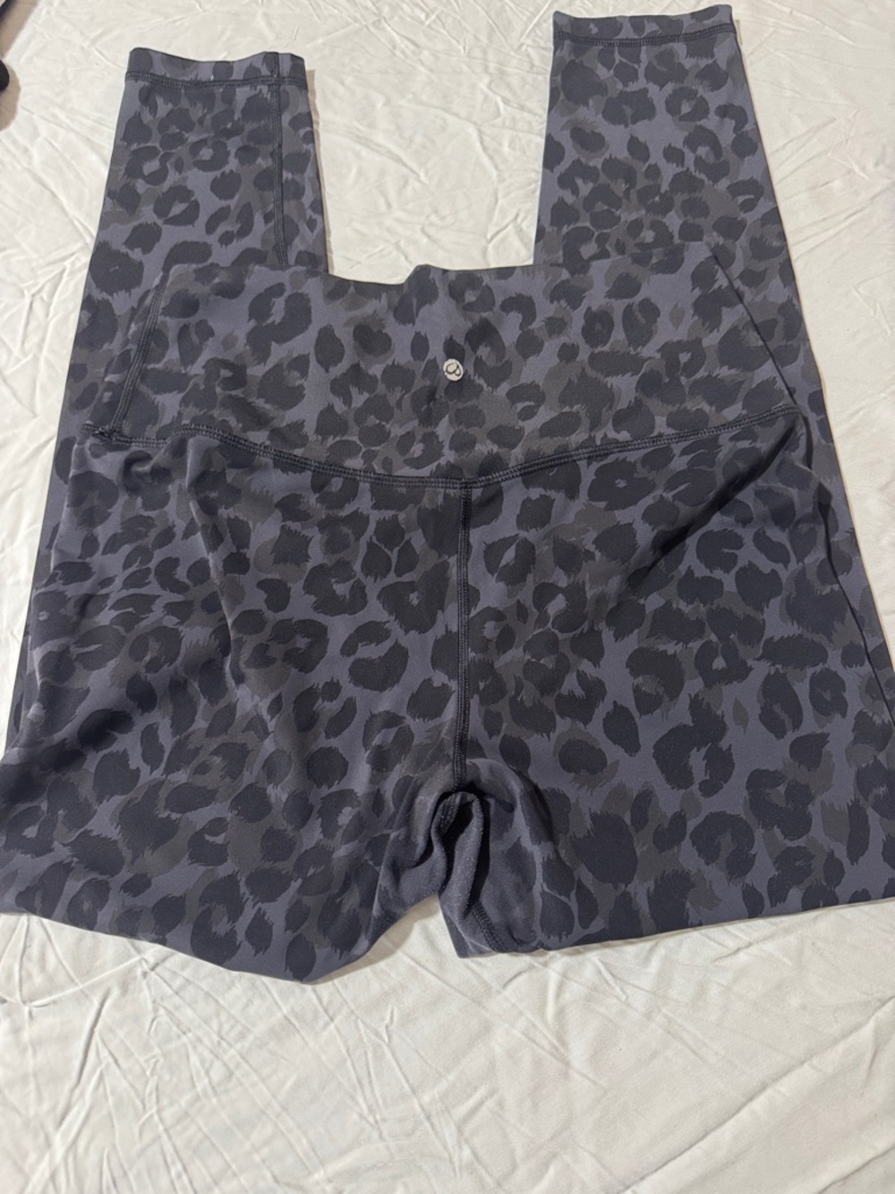 CRZ YOGA Black & Charcoal Leopard Print High-Waist Leggings